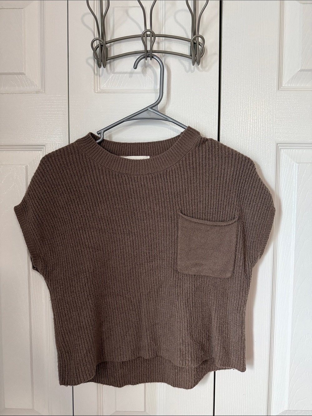 Sage + Stone Brown Knit Sweater with Pocket